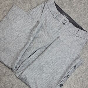 Talbots Pants Womens 30 Gray Herringbone Pattern Wool Blend Ankle Wide Leg Y2K